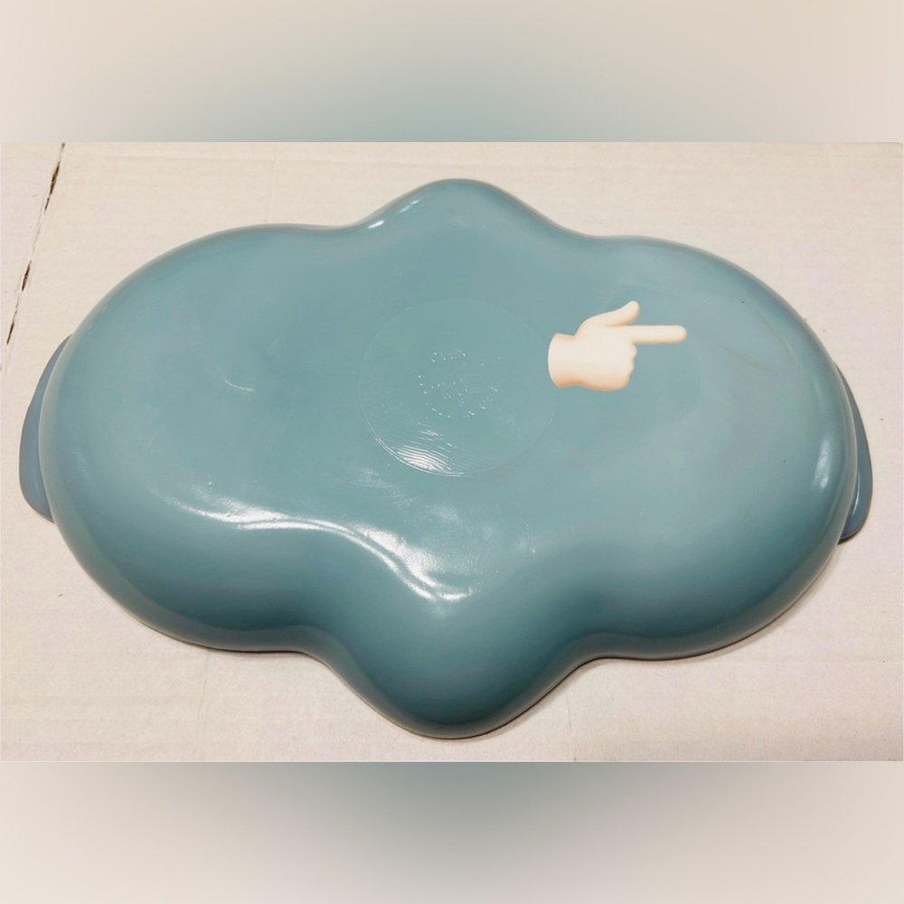 Vintage Fire King Delphite blue relish dish with beaded gold trim. Excellent! - Picture 4 of 5